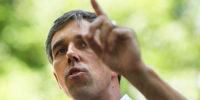 The Democratic presidential candidate, former US representative Beto O. Rourke, speaks at the annual Manchester Democrats Potluck Picnic in Oak Park, Manchester, New Hampshire on Saturday, July 13, 2019. (AP Photo / Cheryl Senter)