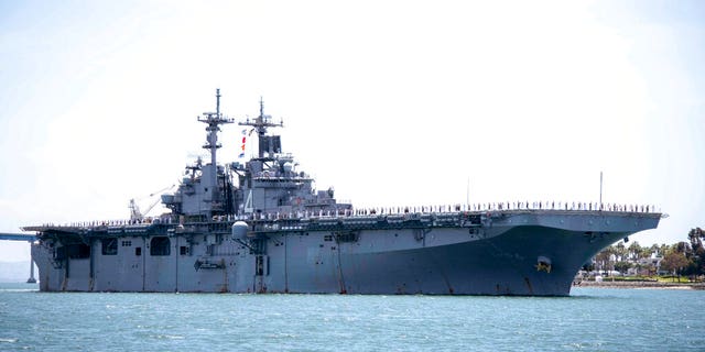 FILE: The amphibious assault ship USS Boxer (LHD 4) transits the San Diego Bay in San Diego, Calif.