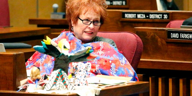 Arizona State Sen. Sylvia Allen, pictured here during a legislative session in May 2018, is apologizing while defending herself from criticism for comments she made on immigration and birth rates.