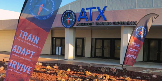 Entrance to the Astronaut Training Experience at Kennedy Space Center. (photo by Dave Parfitt)