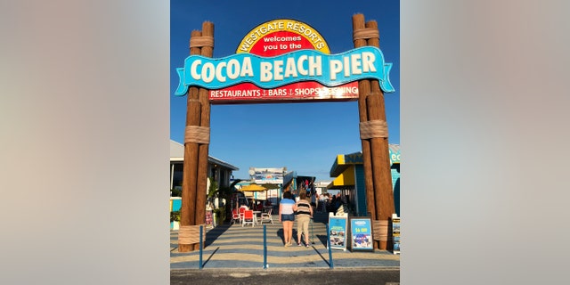 Drinks and sunset at Cocoa Beach Pier following a long day of astronaut training. (Photo by Dave Parfitt)