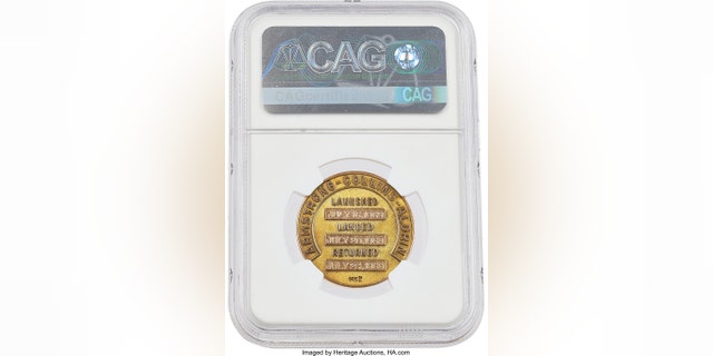 Only three of the 28-mm solid gold Robbins medals were minted. (Heritage Auctions)