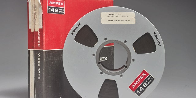 One of the original videotapes of the Apollo 11 Moon landing. (Sotheby's)