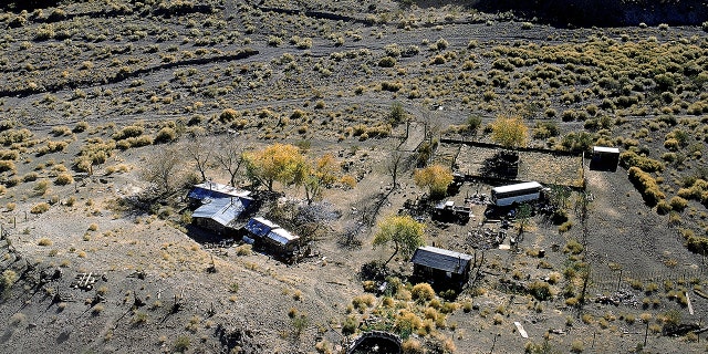 Aerial view of Barker Ranch, former home of serial killer Charles Manson and family; nr. Death Valley. (Photo by Vernon Merritt III/The LIFE Picture Collection via Getty Images/Getty Images)