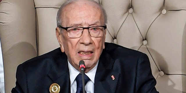 Tunisian President Beji Caid Essebsi, pictured here during the opening session of the 30th Arab Summit in Tunisia earlier this year, died at 92 on Thursday.
