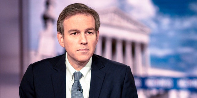 MEET THE PRESS -- Pictured: (l-r)  Bret Stephens, Columnist, The New York Times; MSNBC Contributor, and Carol Lee, NBC News National Political Reporter appear on "Meet the Press" in Washington, D.C., Sunday, June 17, 2018.   (Photo by: William B. Plowman/NBC/NBC NewsWire via Getty Images)