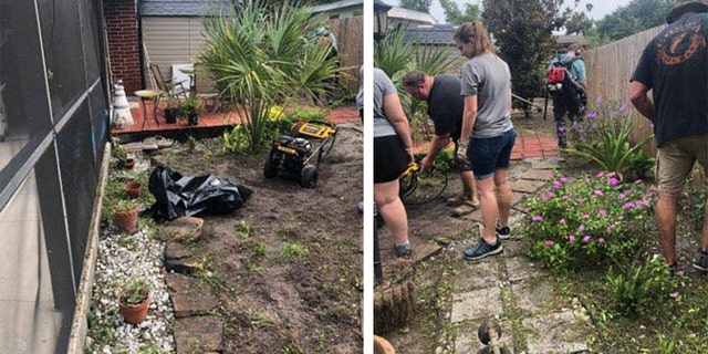 Collier County deputies worked to spruce up the backyard of a cancer patient.
