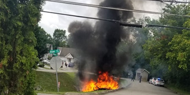 Travis Zimmerman allegedly sent deputies on a chase on Sunday that ended with his vehicle going airborne and then catching fire.