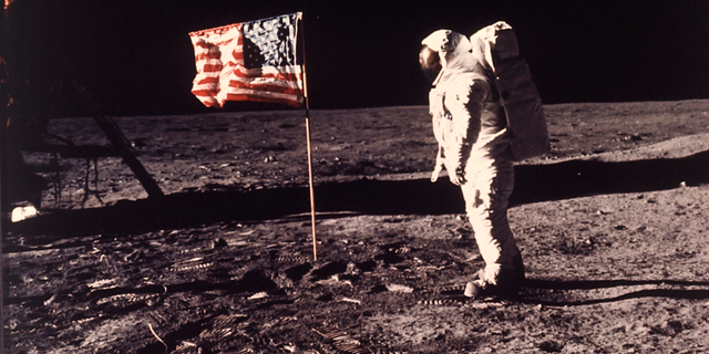 FILE - In this image provided by NASA, astronaut Buzz Aldrin poses for a photograph beside the U.S. flag deployed on the moon during the Apollo 11 mission on July 20, 1969.