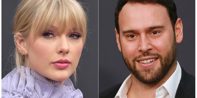 Braun’s Ithaca Holdings acquired Big Machine Label Group, home to Swift’s first six albums, including the Grammy winners for album of the year, 2008’s “Fearless” and 2014’s “1989.” (Photos by Richard Shotwell, left, and Mark Von Holden/Invision/AP)