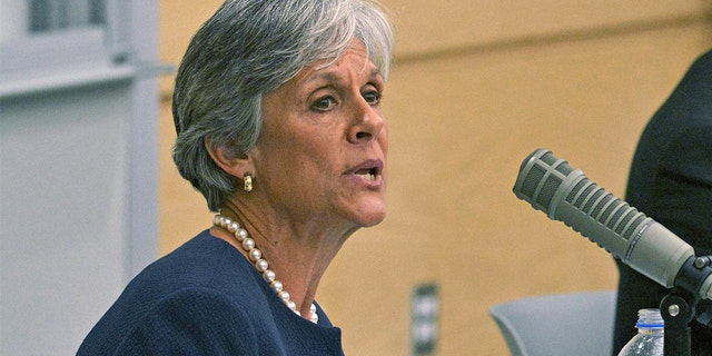 Dr. Joan Perry answering a question during a debate last month. (Deborah Griffin/The Daily Reflector via AP, File)