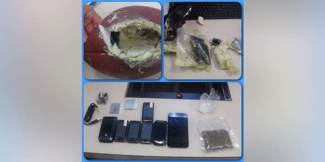 Correctional officers at an Arkansas prison reportedly intercepted a football which contained drugs and cellphones.