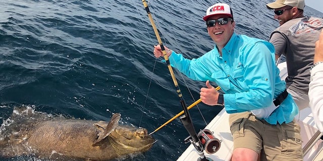Hunter Waneck, Becca Peisker and Charlie Reagin were on a chartered trip with Silver King Charters of Destin when they reeled in the impressive catch.