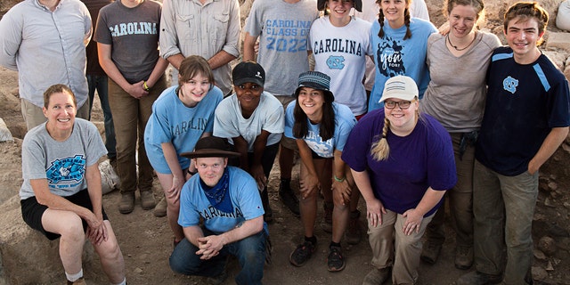 Magness and the archaeological team during the summer 2019 dig at Huqoq.