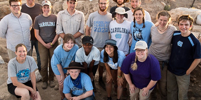 Magness and the archaeological team during the summer 2019 dig at Huqoq.