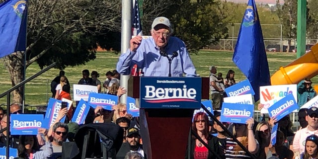 Presidential candidate Bernie Sanders holds a rally in Henderson, Nev., earlier this year.