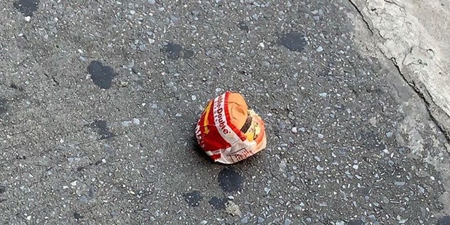 The burger was found on a street in Jamaica, Queens â€” which is approximately 1,500 miles away from the nearest In-N-Out.