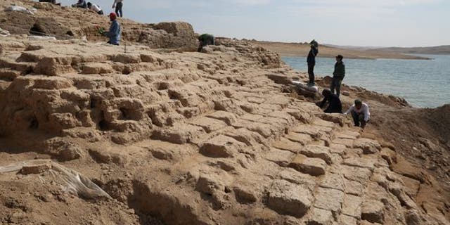 A terrace wall on the Western side of the palace. (University of Tubingen and Kurdistan Archaeology Organization)