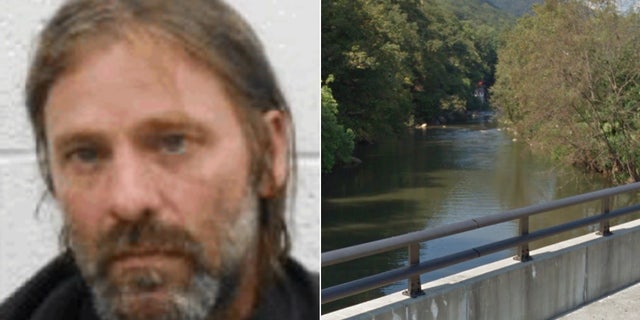 Jesse Lee Boyd was caught by police in Lake Lure, N.C., on Saturday after officers waited on this bridge for him to float downstream.