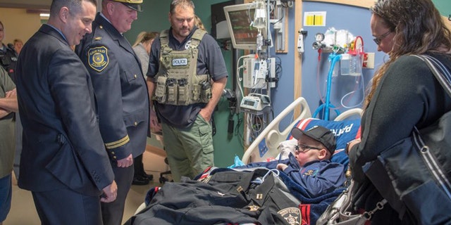 John Hoague-Rivette, an 11-year-old boy, has an aggressive form of brain cancer. (Albany Police Department)