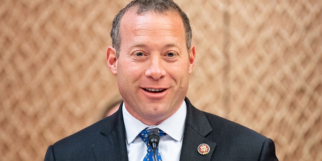 Rep. Josh Gottheimer, D-N.J., speaking at a press conference sponsored by the Problem Solvers Caucus and the Common Sense Coalition to announce "principles for legislation to lower prescription drug prices" at the US Capitol in Washington, DC. Gottheimer told Fox News Thursday that "every member of Congress has to be responsible for what they say." (Photo by Michael Brochstein/SOPA Images/LightRocket via Getty Images)