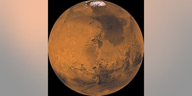 Mars as seen from orbit in the 1970s by NASA’s Viking mission. (Credit: NASA)
