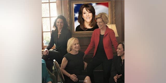 Marianne Williamson edited a portrait of herself into a photo used by Vogue for a feature on five women vying for the 2020 Democratic presidential nomination. Williams was excluded from the story.