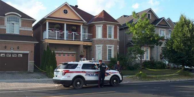 Home in Markham, Canada, north of Toronto, where four bodies were found Sunday. Menhas Zaman, 23, has been charged with four counts of murder.