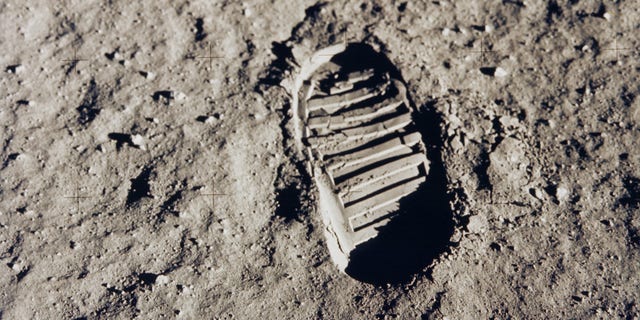 Buzz Aldrin's footprint on the lunar surface. (NASA)