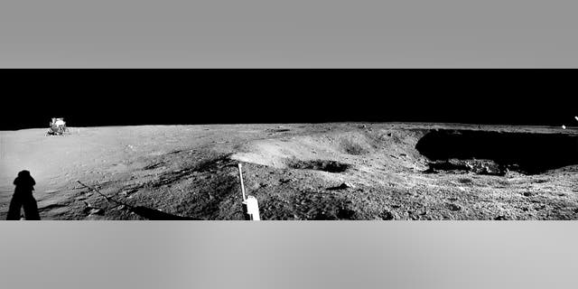 A view of Little West Crater. was taken by Neil Armstrong (NASA)