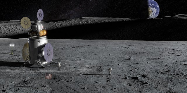 Artist's impression of the Artemis Lander on the lunar surface.