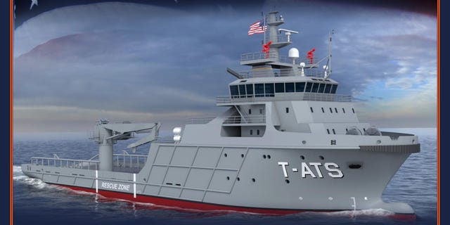 An artist's impression of the future USNS Saginaw Ojibwe Anishinabek (T-TATS 8).