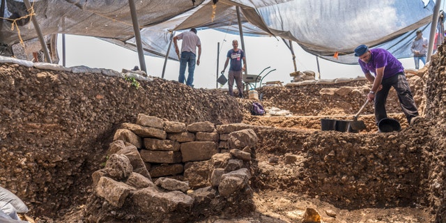 Excavation works on the site.