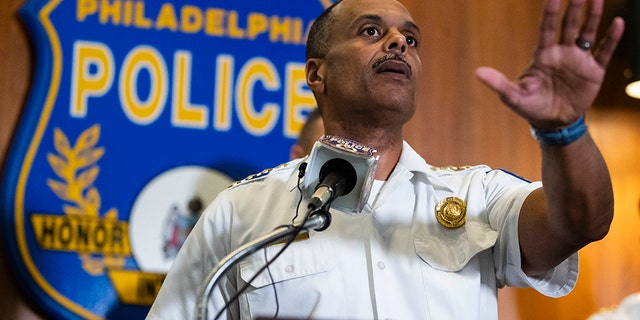Philadelphia Police Commissioner Richard Ross spoke during a news conference on Thursday. The Philadelphia Police Department is suspending 13 police officers with an intent to fire them following an investigation into offensive and sometimes threatening Facebook posts.