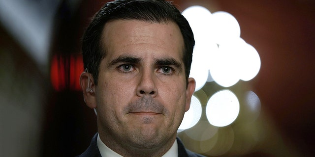 Puerto Rican Gov. Ricardo Rossello, seen here in 2017, refused to resign his post on Sunday. 