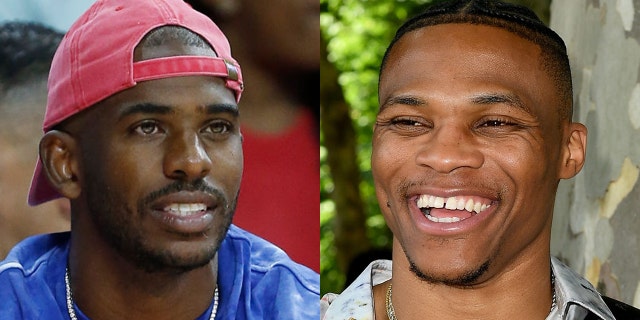 Westlake Legal Group Russell-Westbrook-split Oklahoma City Thunder agree to trade Russell Westbrook to Houston Rockets for Chris Paul, reports say Frank Miles fox-news/sports/nba/oklahoma-city-thunder fox-news/sports/nba/houston-rockets fox-news/sports/nba fox news fnc/sports fnc article 65b410d0-6724-5151-9595-b1b76afe4974