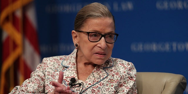 U.S. Supreme Court Associate Justice Ruth Bader Ginsburg participates in a discussion at Georgetown University Law Center July 2, 2019 in Washington. (Getty Images)