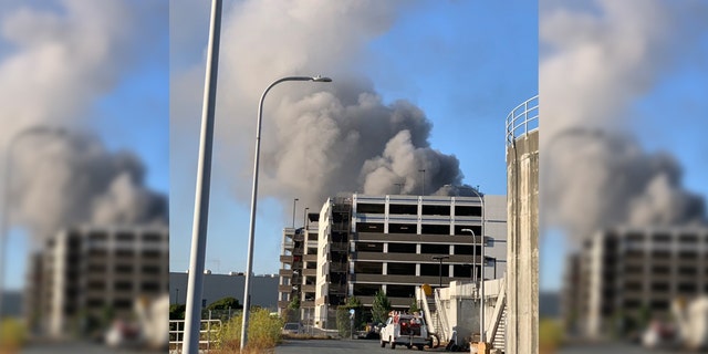 Photos of the fire shared on Twitter show large plumes of smoke rising up from the building.