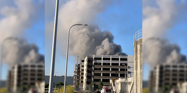 Photos of the fire shared on Twitter show large plumes of smoke rising up from the building.