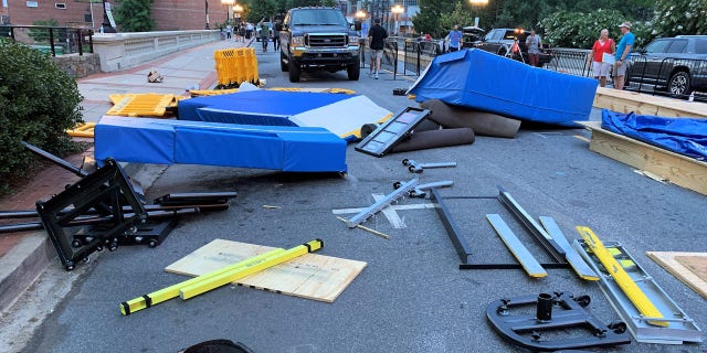 After stealing the vehicle, police said Hilmary Moreno-Berrios crashed through barricades set up for a pole vaulting exhibition.