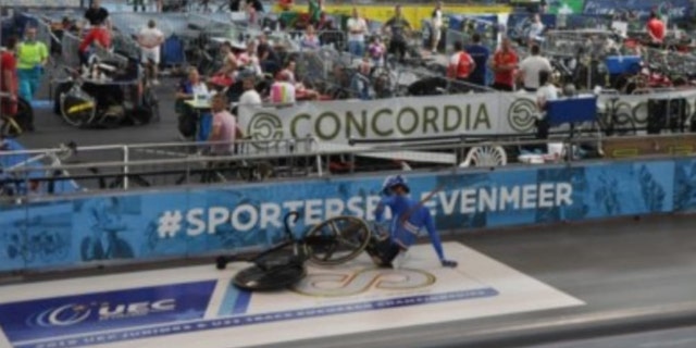 Lorenzo Gobbo had a piece of track stuck in him.