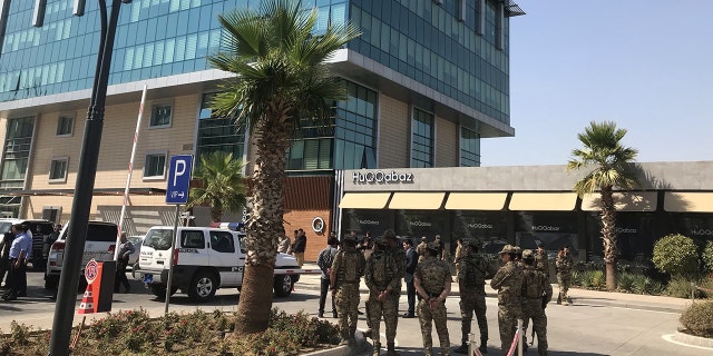 Security forces take measures after a Turkish consulate employee was killed in an armed attack on a restaurant in Erbil, Iraq on July 17, 2019.