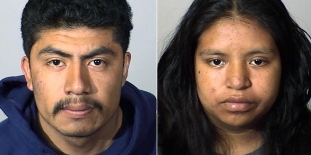 Mugshots for David Villa, 21, left, and Andrea Torralba, 20, accused in the death by strangulation of her newborn baby boy at a Southern California hospital Friday.