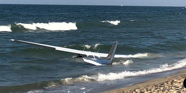 A small plane crash-landed on the waters off Ocean City, Md., Tuesday.