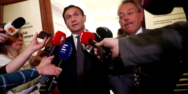 Tamas Gyarfas, after his arrest on charges of ordering the murder of a media tycoon in Budapest 20 years ago, a crime he denies, in Budapest, Hungary, April 20, 2018.