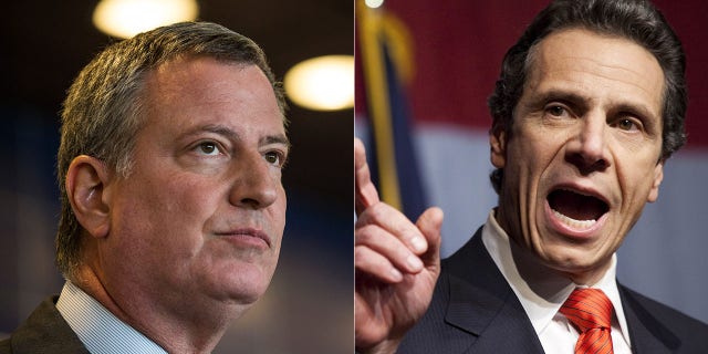 Although both are Democrats, New York City Mayor Bill de Blasio, left and New York Gov. Andrew Cuomo have had a strained relationship.