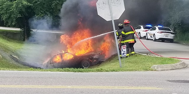 According to court documents, when Zimmerman was taken into custody his car was “completely engulfed in flames.” Firefighters responded and extinguished the fire.