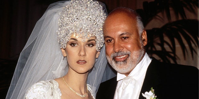 Celine Dion In Montreal, Canada on December, 17, 1994, during her wedding with Rene Angelil. (Getty Images)