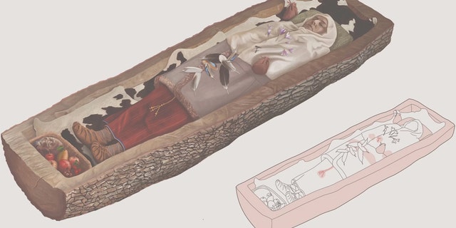 Hình minh họa này cho thấy ngôi mộ của người phụ nữ có thể trông như thế nào trong năm 200 B.C. Tín dụng: Amt für Städtebau, Stadt Zürich (Văn phòng Phát triển Đô thị, Thành phố Zurich)