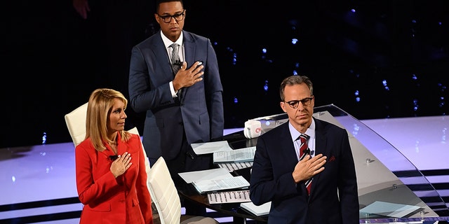 Moderators Dana Bash, Don Lemon and Jake Tapper failed to ask about Robert Mueller’s recent testimony during the first round CNN’s Democratic primary debate. (Photo by Brendan Smialowski / AFP) (Photo credit should read BRENDAN SMIALOWSKI/AFP/Getty Images)